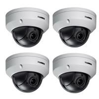 Lorex 4 Pack LNZ44P4B Super High Definition 4MP Indoor/Outdoor Day & Night PTZ Network Dome Camera with Color Night Vision, 4x Optical Zoom, Vandal Resistant, Waterproof