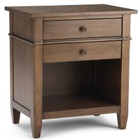 Simpli Home - Carlton Bedside Table - Rustic Natural Aged Brown