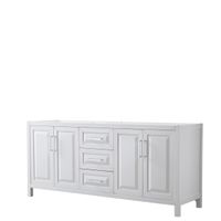 Daria 80-inch Double Vanity in White, No Top, No Mirror