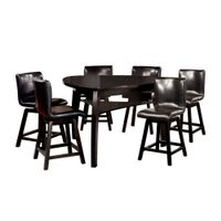 Nack Modern Black Solid Wood 7-Piece Counter Height Table Set by Furniture of America - Black