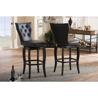 Traditional 30" Bar Stool by Baxton Studio - Bar height - Brown - Set of 2