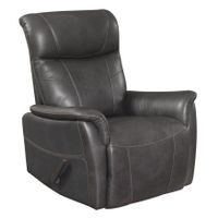 Dome Manual Rocker Recliner in Gray Leather - Grey