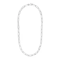 Sterling Silver Paperclip Chain Necklace (38 Inch)
