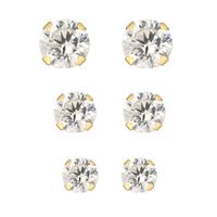 Forever Last 10kt Gold set - 3, 4, 5mm CZ studs - Yellow