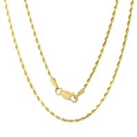 14k Yellow Gold Rope Chain Necklace - 18 Inch