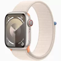 Apple Watch Series 9 GPS + Cellular Aluminum Case, - 41mm - Starlight Case - Starlight Sport Loop - A