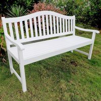 International Caravan Royal Fiji 5-Foot Garden Bench - Antique White - Country Benches/Garden Bench/Standard Benches