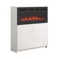 Carla 01 BL-EF Electric Fireplace Sideboard - White