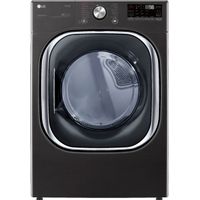 LG - 7.4 Cu. Ft. Stackable Smart Gas Dryer with Steam and Built In  Intelligence - Black steel