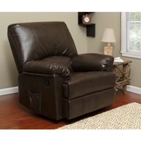 Brown Marbled Leather Relaxzen Rocker Recliner with Heat and Massage - Marble Brown