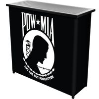 POW Metal 2 Shelf Portable Bar Table w/ Carrying Case - Portable Bar