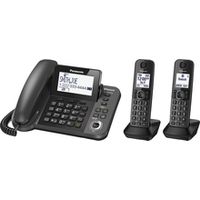 Panasonic - DECT 6.0 Expandable Cordless Phone System with Digital Answering System - Black