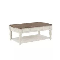 ACME Florian Coffee Table w/Lift Top, Oak & Antique White Finish