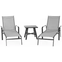 Foxhill 3pc: 2 Chaise Lounge Chairs and 22" Side Table