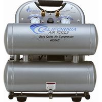 California Air Tools CAT-4620AC Ultra Quiet & Oil-Free 2.0 hp 4.0 gallon Aluminum Twin Tank Electric Portable Air Compressor, Silver
