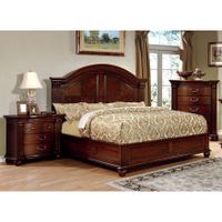 Furniture of America Vayne I 2-Piece Traditional Cherry Bed and Nightstand Set - Queen