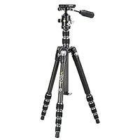 Vanguard VEO3T235CBP Carbon Fiber Travel Tripod with Ball Head, Removeable Pan Handle, and Quick Shoe with Built-in Smartphone Holder,Black