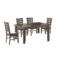 5 Piece Dining Set in Cappuccino and Black - Black and Cappuccino