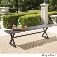 Rolando Outdoor Aluminum Dining Bench by Christopher Knight Home - Grey