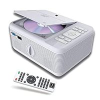 RCA Projector with Built-in Bluetooth & DVD Player - Movie Portable Projector, 1080P Supported for HD, Video & Screens - Silver