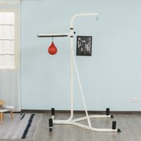 Soozier Free-Standing Speed Bag Platform Punch Bag Station Boxing Stand Heavy Duty Frame White - White