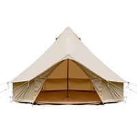 Happybuy Yurt Tent 19.7ft /6m Cotton Canvas Tent with Wall Stove Jacket Glamping Tent Waterproof Bell Tent for Family Camping Outdoor Hunting in 4 Seasons