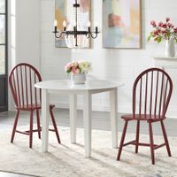 Simple Living Rollo Solid Wood 3-piece Drop-Leaf Dining Set - Red