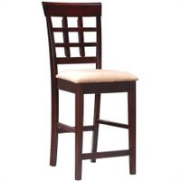 Coaster Hyde 24" Wheat Back Bar Stool with Fabric Seat in Cappuccino (set of 2)