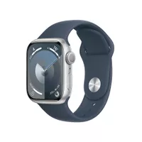 Apple Watch Series 9 GPS 45mm Silver Aluminum Case with Storm Blue Sport Band - M/L