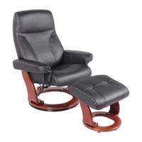 Copper Grove Orge Genuine Leather Recliner and Ottoman - Black