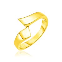 14k Yellow Gold Polished Crossover Style Ring (Size 7)