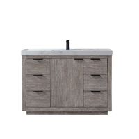 Leiza 48" Bath Vanity in Classical Grey with Countertop - 48" - Wood Finish - Grey