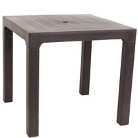 Sunnydaze Plastic Outdoor Patio Dining Table - Brown - 31-Inch Square - Brown