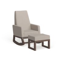 Carson Carrington Honningsvag Mid-century Modern Light Beige Upholstered Rocking Chair and Ottoman Set - Set-Beige