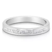 Sterling Silver 1/5ct. TDW Diamond Channel Band Ring (H-I,I1-I2) Choice of size