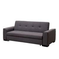 Furniture of America Cayla Linen Sleeper Sofa Bed in Gray