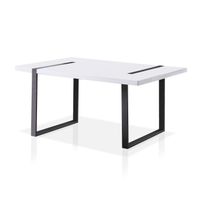 Furniture of America Trimfel Contemporary White 66-inch Dining Table - White/Black