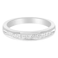 Sterling Silver 1/2 ct. TDW Diamond Wedding Band Ring (H-I, I2) Choice of size