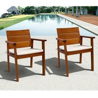 Amazonia Eucalyptus Wood Deluxe Arm Chairs (Set of 2) - 24" L x 25" W x 34" H Brown