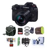 Panasonic Lumix G9 Mirrorless Camera, Black with Lumix G Leica DG Vario-Elmarit 12-60mm F/2.8-4.0 Lens - Bundle With 32GB SDHC U3 Card, Spare Battery, Camera Case, Cleaning Kit, Mac Software Package And More