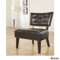 Anjotiya Faux Leather Tufted Accent Chair with Oversized Seating - Brown