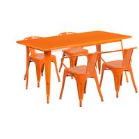 Metal Indoor Table Set - Orange