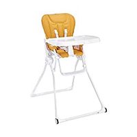 Joovy Nook NB High Chair, Newborn-Ready Reclinable Seat, Compact Fold, Swing Open Tray, Mustard
