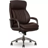 La-Z-Boy - Nova Executive Vegan Leather Office Chair with Air Lumbar Technology - Brown
