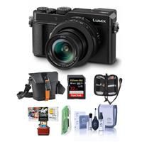 Panasonic Lumix DC-LX100 II Digital Point & Shoot Camera with 24-75mm LEICA DC Lens, Black - Bundle With Camera Case, 32GB SDHC U3 Card, Cleaning Kit, Memory Wallet, Card Reader, Mac Software Package