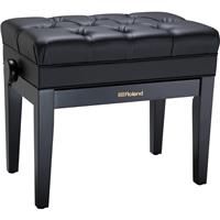 Roland RPB-500 Piano Bench with Cushioned Vinyl Seat and Storage Compartment, 19.29-23.23" Adjustable Height, Satin Black