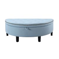 Chic Home Kelly Button Tufted Storage Ottoman, Light Blue - Blue