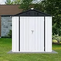 HOMLOVLY 6' x 4' Outdoor Storage Shed, Large Metal Tool Sheds, Utility and Tool Garden Shed with Lockable Doors for Backyard, Patio, Outside Use, All-Weather Shed for Yard, Black