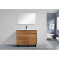 Carbon Loft Kang 40-inch Natural Wood Finish Free-standing Vanity with Integrated Ceramic Sink - Natural Finish