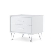 Urban Designs Linear Collection 2-Drawer Nightstand - White